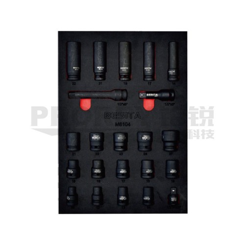 百思泰 M6104 22件12.5mm风动套筒工具托组套