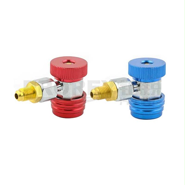 POURMAN浦而曼 R134A专用接头 高低压一对 冷媒接头 高低压转换接头 加氟快速接头